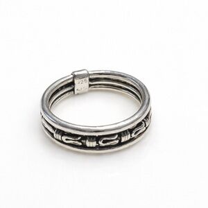 Sterling Silver Ring with Engraved Design